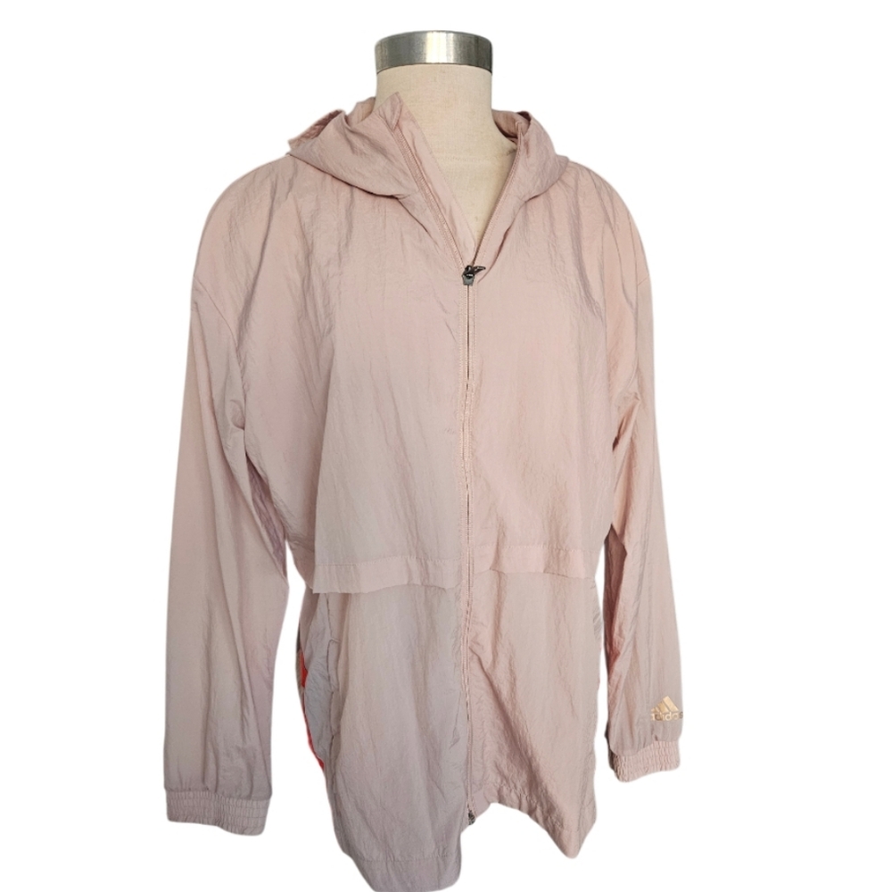 Adidas Women's Beige Windbreaker  Hooded Jacket - Picture 4 of 16